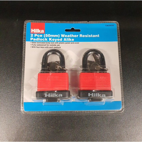 50mm Weather resistant Padlock Keyed Alike - Trade 4 Less - Building Supplies UK