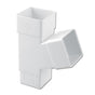 65mm White Square Downpipe Branch 67.5d - Trade 4 Less - Building Supplies UK