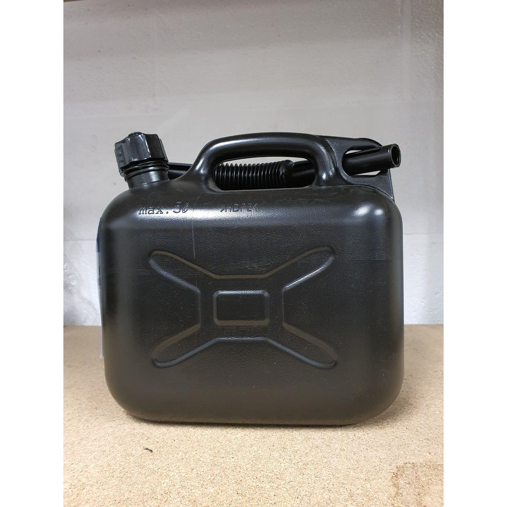 5ltr Black Plastic Fuel Can with Spout - Trade 4 Less - Building Supplies UK
