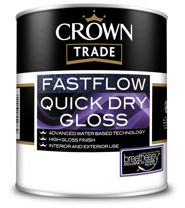 Crown Trade Fastflow Quick Dry Gloss 5L - Trade 4 Less - Building Supplies UK