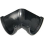 115mm 90d Hi-Cap Half Round Gutter Angle Black - Trade 4 Less - Building Supplies UK