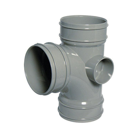 110mm 90d Branch Triple Socket Black - Trade 4 Less - Building Supplies UK