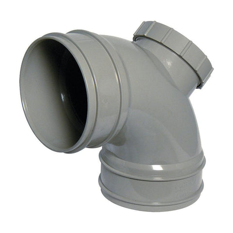 110mm 90d Access Bend Double Socket Black - Trade 4 Less - Building Supplies UK