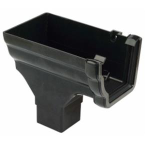 110mm Niagara Ogee Black Stopend Outlet Left hand - Trade 4 Less - Building Supplies UK