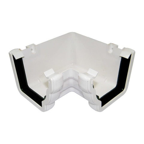 110mm Niagara Ogee 90 degree Internal Gutter Angle White - Trade 4 Less - Building Supplies UK