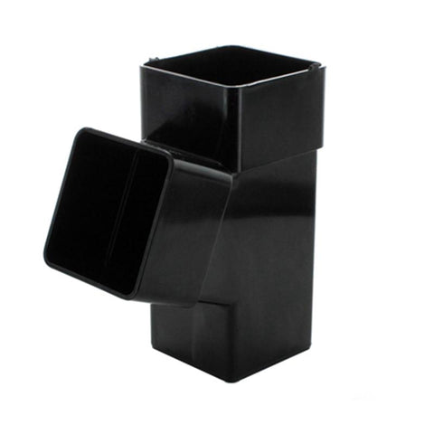 65mm Black Square Downpipe Branch 67.5d - Trade 4 Less - Building Supplies UK