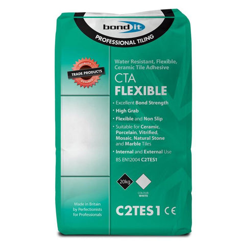 CTA Flexible Floor + Wall Tile Adhesive 20KG White - Trade 4 Less - Building Supplies UK