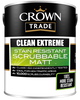 Crown Trade Clean Extreme Scrubbable Matt Emulsion Paint 5L - Trade 4 Less - Building Supplies UK