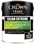 Crown Trade Clean Extreme Scrubbable Matt Emulsion Paint 5L - Trade 4 Less - Building Supplies UK