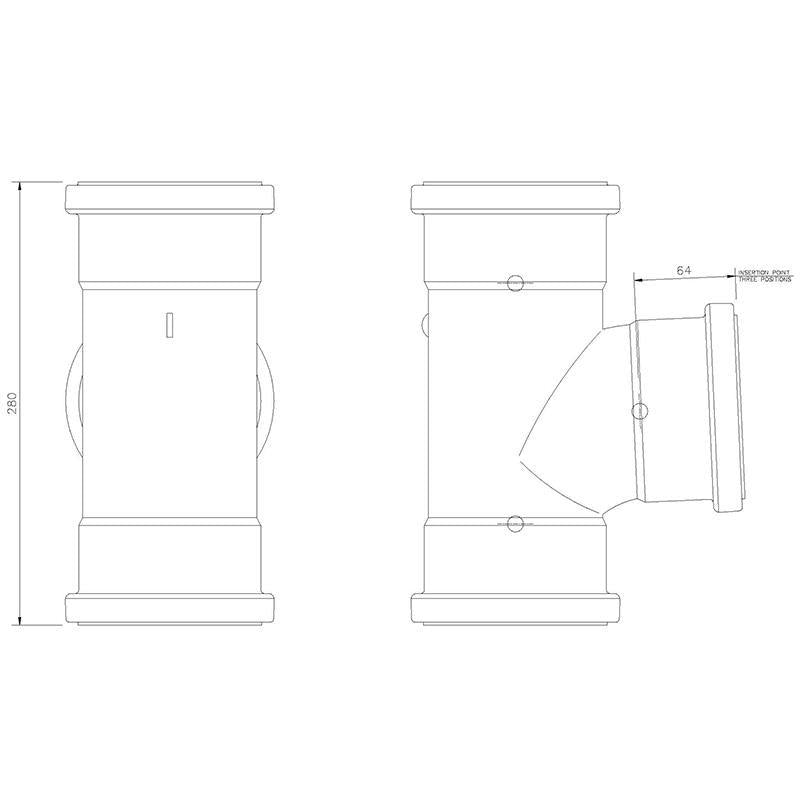 110mm 87½° Equal Junction – Triple Socket - Trade 4 Less - Building Supplies UK