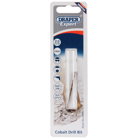 Draper HSS Cobalt Drill Bit 2.0mm - 39091 - Trade 4 Less - Building Supplies UK