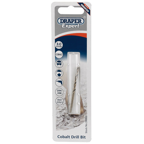 Draper HSS Cobalt Drill Bit 3.0mm - 39093 - Trade 4 Less - Building Supplies UK