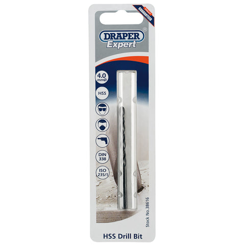 Draper HSS Drill Bit 4.0mm - 38616 - Trade 4 Less - Building Supplies UK