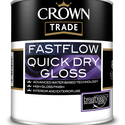Crown Trade Fastflow Quick Dry Gloss 5L - Trade 4 Less - Building Supplies UK