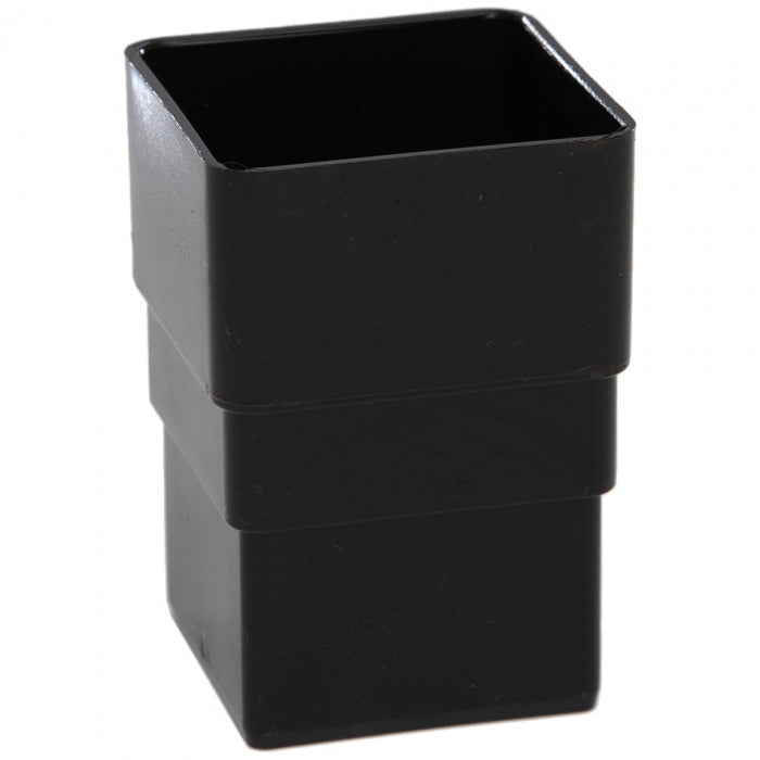 65mm Black Square Downpipe Socket - Trade 4 Less - Building Supplies UK