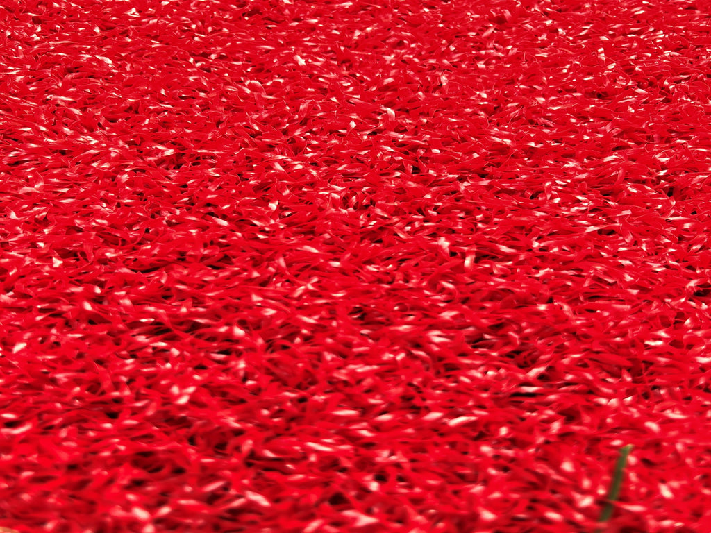 Bright Red Coloured Artificial Grass (Short) - Trade 4 Less - Building Supplies UK