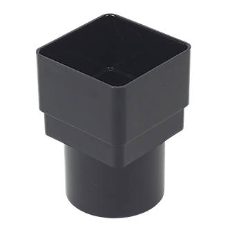 Square to Round Downpipe Adaptor Black - Trade 4 Less - Building Supplies UK