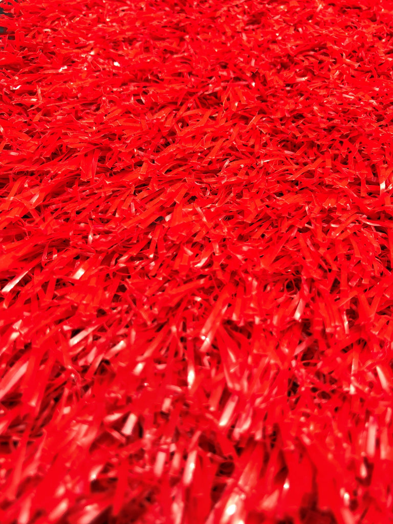 Bright Red Coloured Artificial Grass (Med) - Trade 4 Less - Building Supplies UK