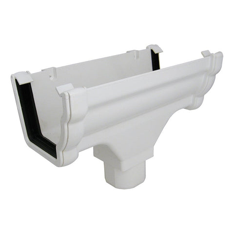 110mm Niagara Ogee Gutter Running Outlet - Trade 4 Less - Building Supplies UK